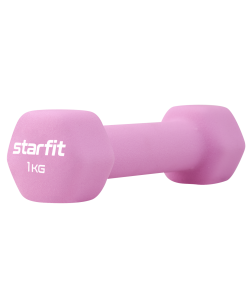 Гантель неопреновая STARFIT DB-201 1 кг, розовый пастель.