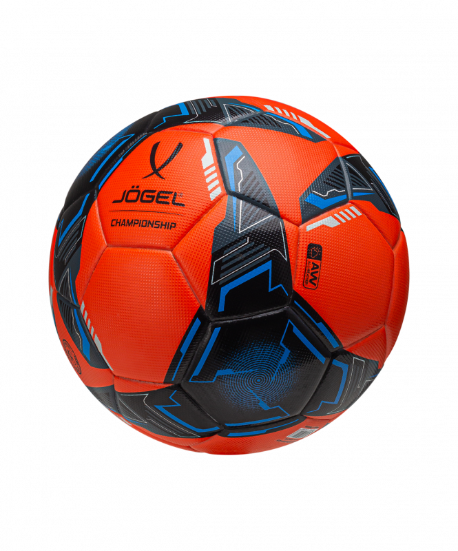 Мяч футбольный JÖGEL Championship №5, оранжевый/синий/черный, размер 5 ЦБ-00002628
