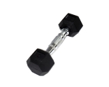 Гантель PERFORM BETTER Rubber Encased Hex Dumbbells 5 кг, 1 штука, черный