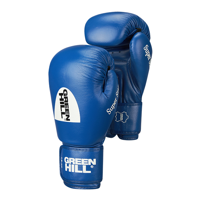 Боксерские перчатки Super Star одобренные IBA синие Green Hill BGS-1213IBA 10oz