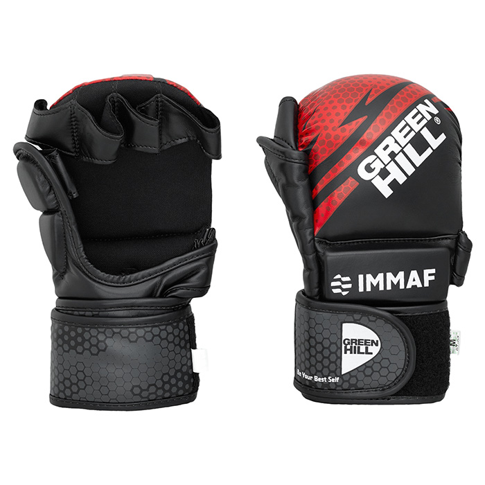 Перчатки MMA IMMAF approved черно-красные Green Hill MMI-602 XS