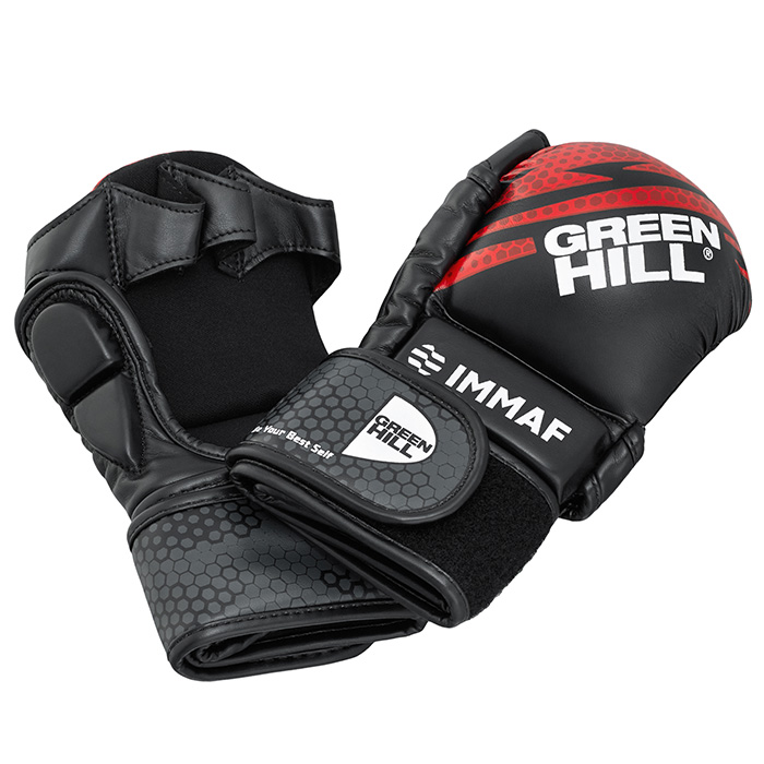 Перчатки MMA IMMAF approved черно-красные Green Hill MMI-602 XS