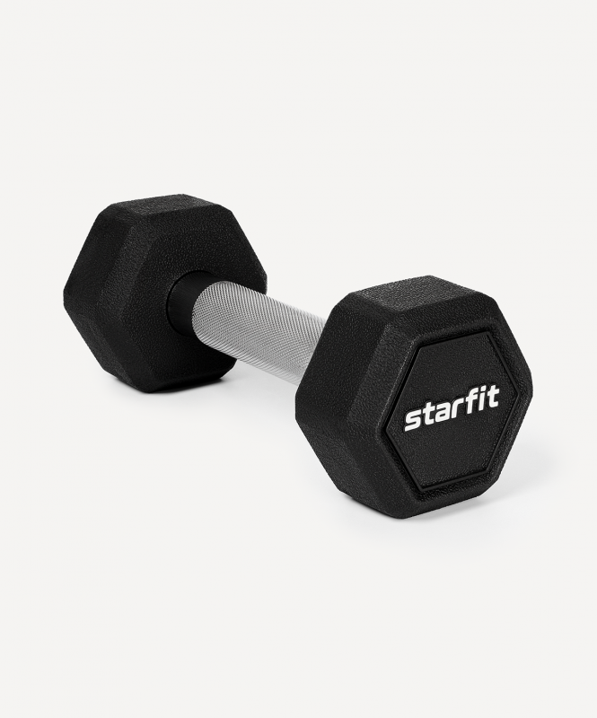 Гантель гексагональная DB-301PRO 3 кг, обрезиненная, черный, Starfit ЦБ-00003797