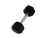 Гантель PERFORM BETTER Rubber Encased Hex Dumbbells 15 кг, 1 штука, черный