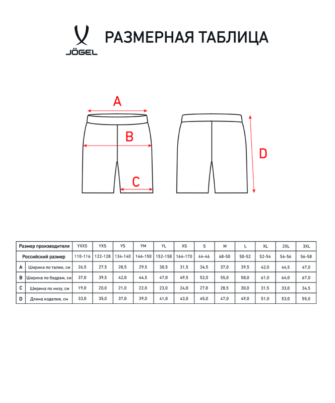 Шорты игровые JOGEL CAMP Classic Shorts, оранжевый/белый, размер XXXL УТ-00016219