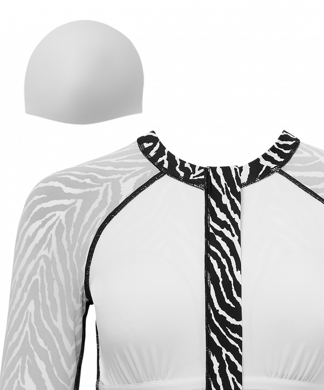 Купальник для плавания с длинным рукавом 25DEGREES Surf Black/White, полиамид, размер 50 ЦБ-00007827