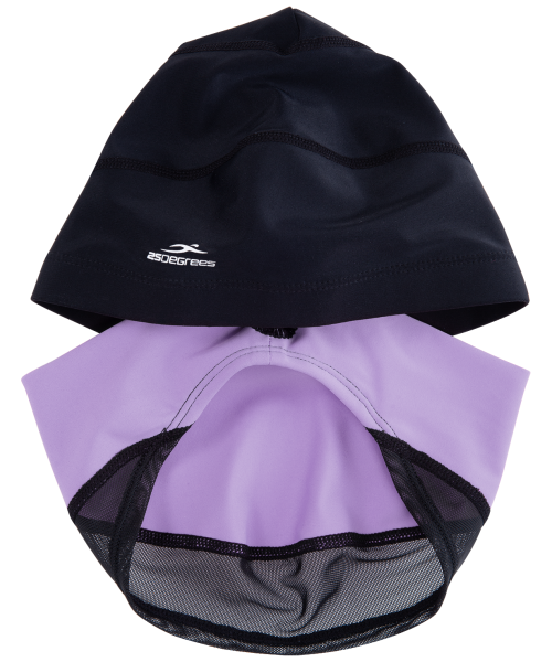 Шапочка для плавания Duplo Black/Lilac, полиамид, для длинных волос, 25Degrees