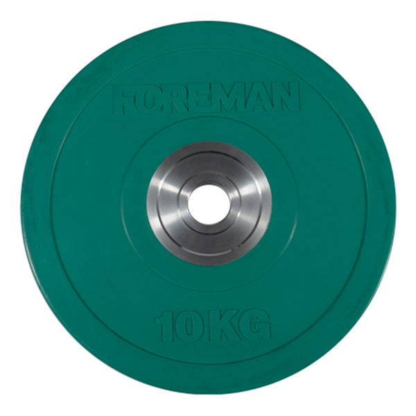 Олимпийский бампированный диск FOREMAN FM/BM 10 кг, зеленый