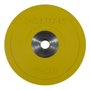 Олимпийский бампированный диск FOREMAN FM/BM 15 кг, желтый