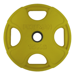 Олимпийский обрезиненный диск FOREMAN PRR 15 кг, желтый