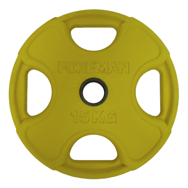 Олимпийский обрезиненный диск FOREMAN PRR 15 кг, желтый