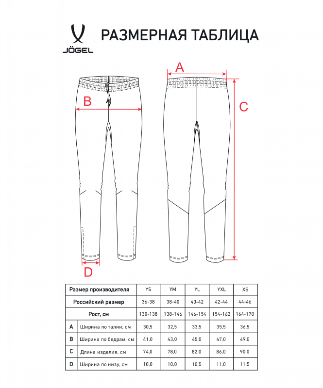 Брюки тренировочные CAMP 2 Training No Pocket Pants, темно-синий, детский, размер YS, Jögel ЦБ-00003734