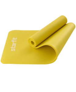 Коврик для йоги и фитнеса FM-301, NBR, 183x61x1,5 см, желтый, Starfit