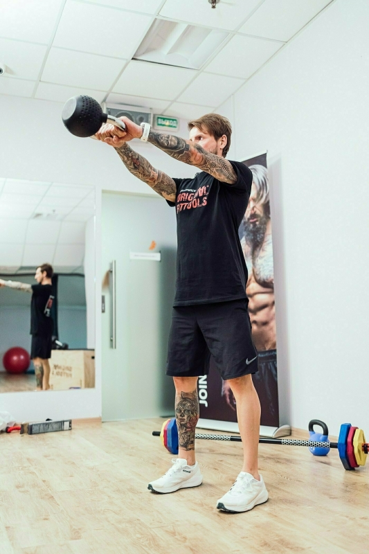 Гиря 6 кг с хромированной ручкой полиуретановая (CPU) Original FitTools FT-KB-CPU-6