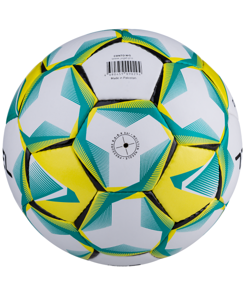 Мяч футбольный Conto, №5, белый/зеленый/желтый, Jögel