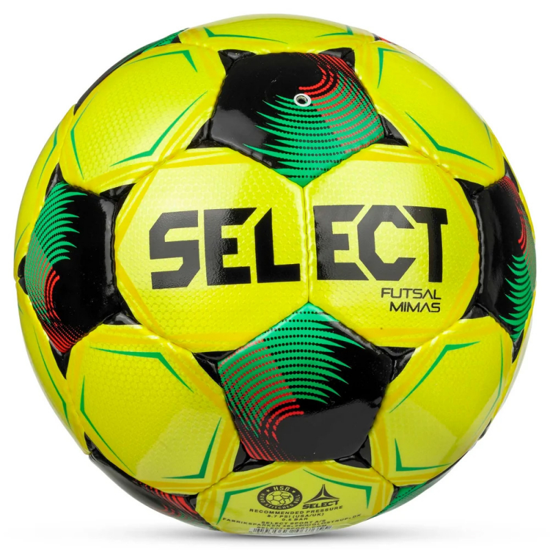 Мяч футзал. SELECT Futsal Mimas V26, 1053471007, размер 4, FIFA Basic, 32п, ПУ, руч.сш, желто-зелено-черн
