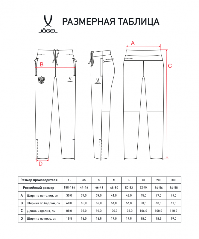 Брюки спортивные JÖGEL NATIONAL PerFormDRY Woven Pants, темно-синий, размер M ЦБ-00003119