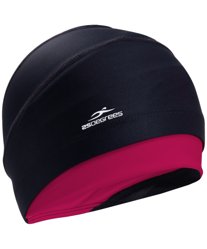 Шапочка для плавания Duplo Black/Raspberry, полиамид, для длинных волос, 25Degrees