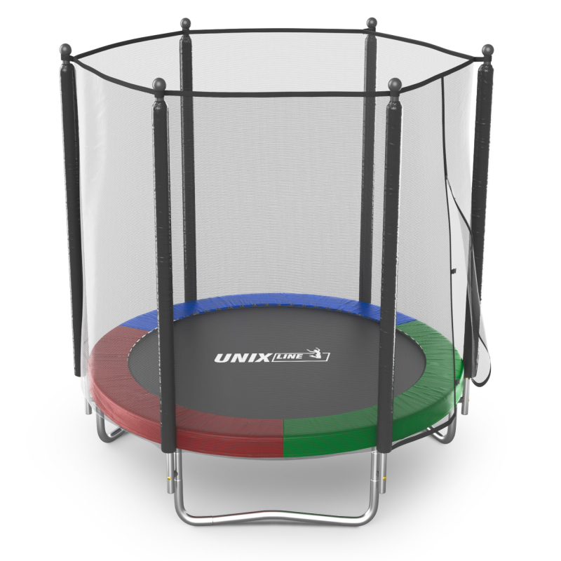 Батут UNIX Line Simple 6 ft (183 см) с внешней защитной сеткой, цветной TRSI6OUTC