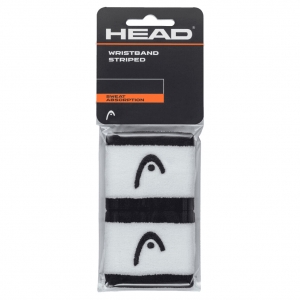 Напульсники HEAD 2.5" stripped, 285864-BKWH, ширина 7см, 90% нейлон, 10% эластан, пара, бело-черный