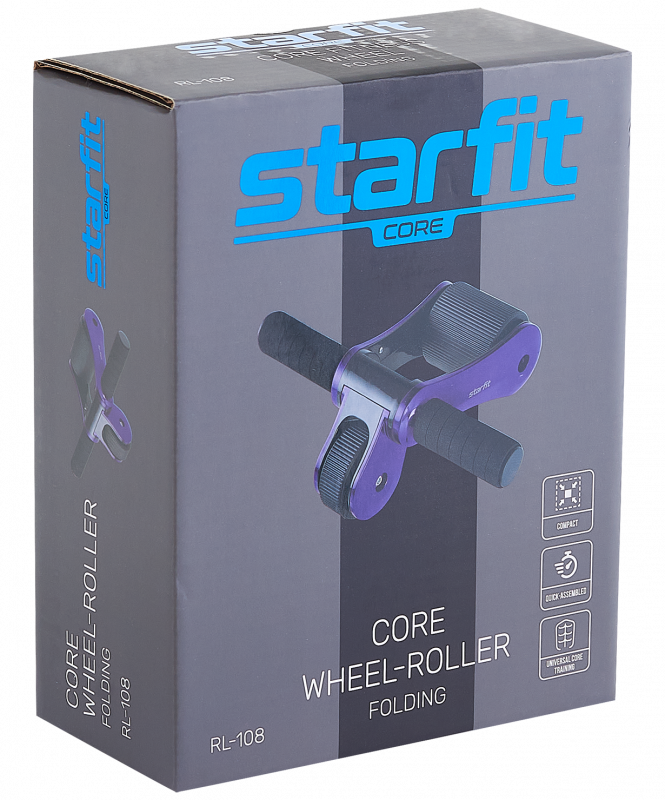 Ролик для пресса складной RL-108, черный/фиолетовый, Starfit УТ-00019237