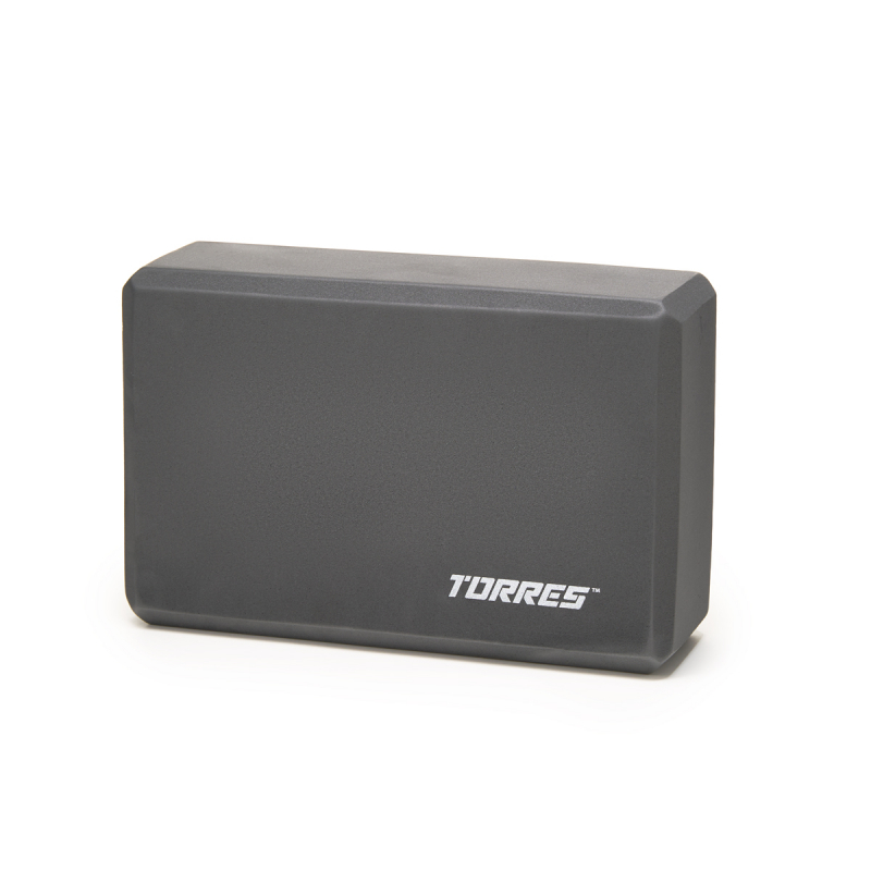 Блок для йоги TORRES, YL8005GR, размер 8x15x23 см, материал ЭВА+ПУ, серый