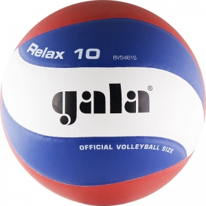 Мяч волейбольный  GALA Relax 10 арт. BV5461S, р. 5, синт. кожа ПУ, клееный, бут. камера, бело-красно-синий