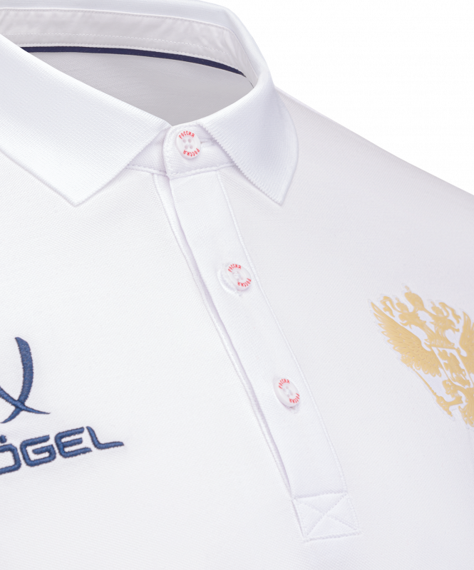 Поло парадное JOGEL NATIONAL PerFormDRY Classic Polo, белый, размер M ЦБ-00003125