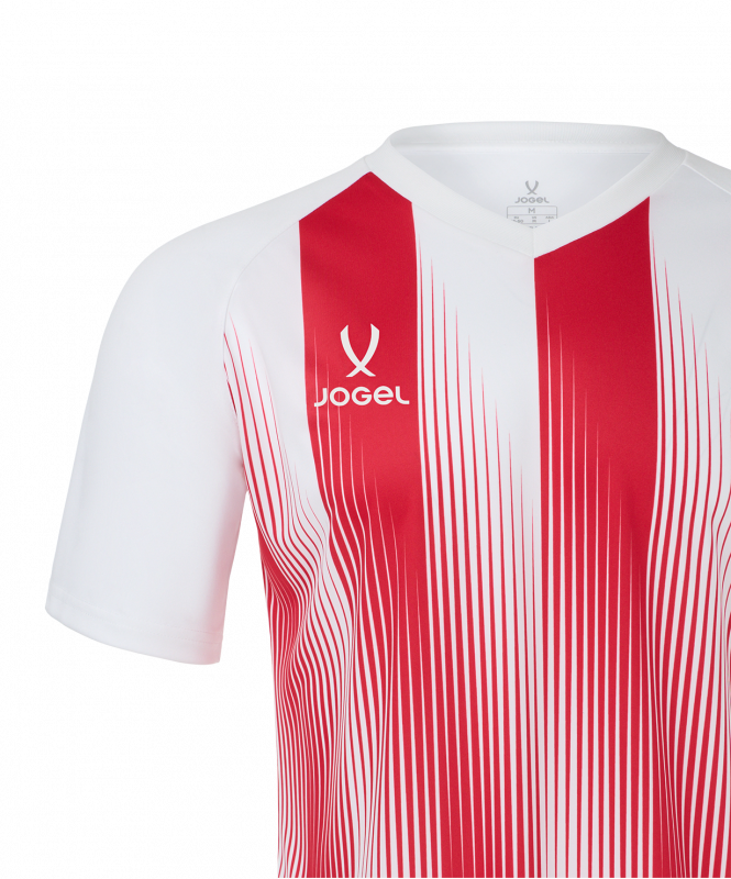 Футболка игровая JOGEL CAMP Striped Jersey, красный/белый, детский, размер YXS ЦБ-00007833