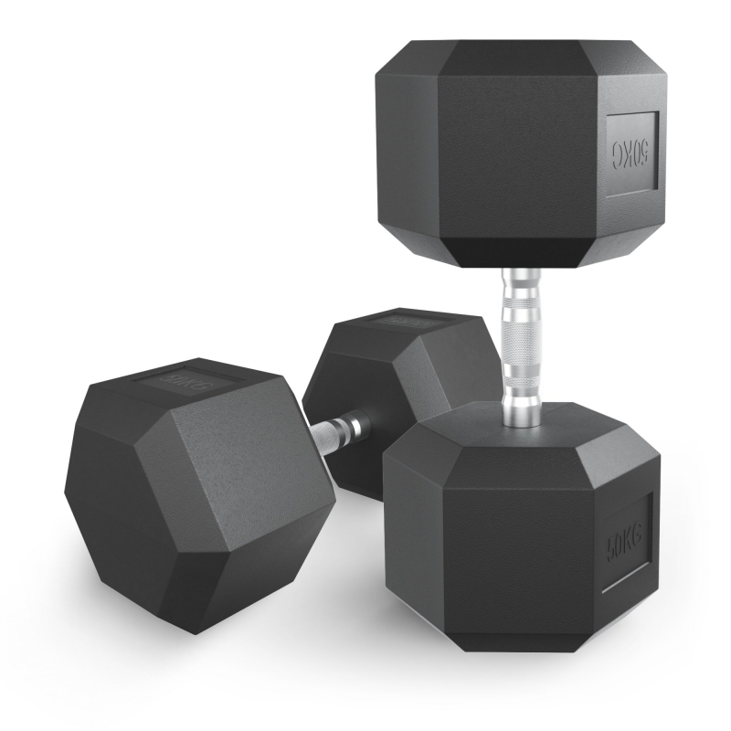 Гантель гексагональная UNIX Fit обрезиненная 50 кг / шт DBHEX50