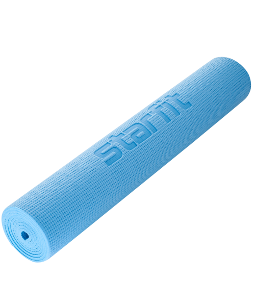 Коврик для йоги и фитнеса FM-101, PVC, 173x61x0,5 см, синий пастель, Starfit