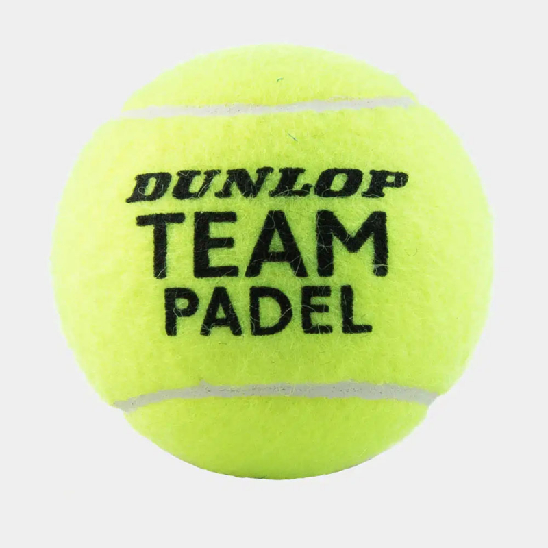 Мяч для падела Dunlop Team Padel, 601553, уп.3 шт, сукно, нат.резина, желтый