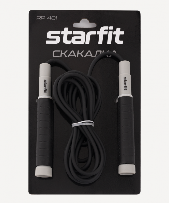Скакалка RP-401, c силиконовыми ручками, 3 м, черный, Starfit ЦБ-00002558
