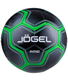 Мяч футбольный Intro, №5, черный/зеленый, Jögel