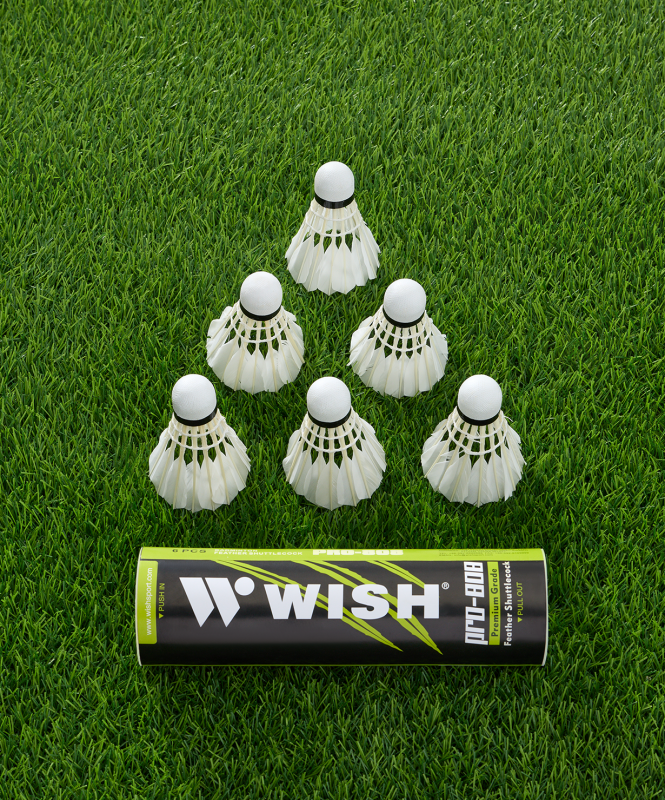 Набор воланов для бадминтона WISH S-808, перо, 6 штук ЦБ-00008286
