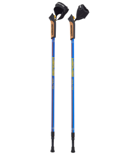 Скандинавские палки Blade, 77-135 см, 2-секционные, синий/красный/желтый, Berger