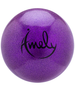 Мяч для художественной гимнастики AGB-203 19 см, фиолетовый, с насыщенными блестками, Amely
