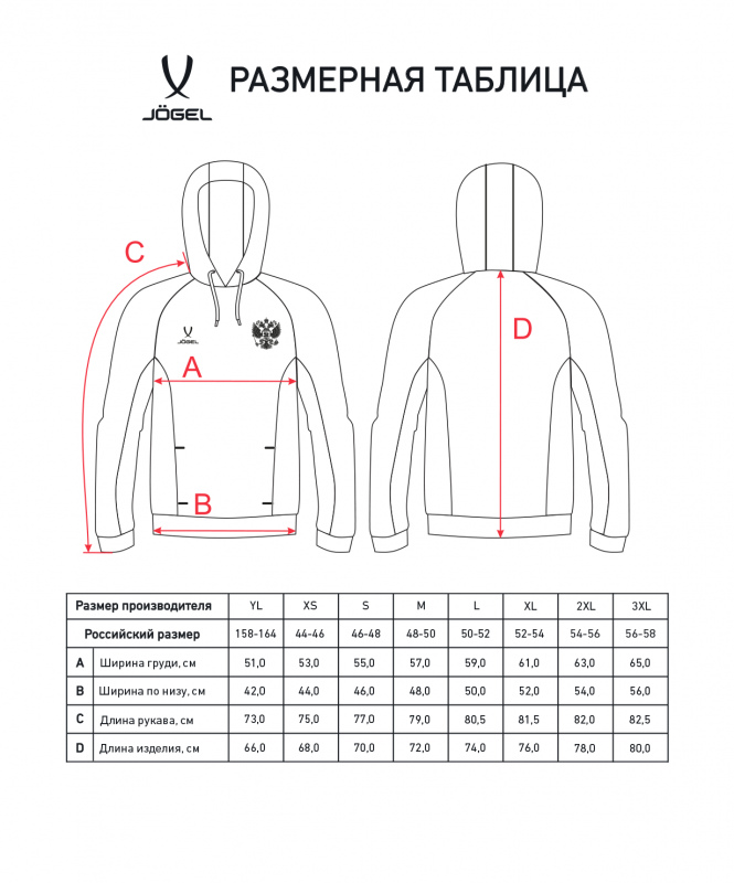 Худи NATIONAL Cotton Hoodie, темно-синий, размер XS, Jögel ЦБ-00003267