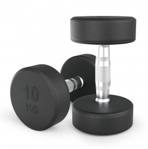 Гантель UNIX Fit PRO круглая обрезиненная 10 кг, 2 шт DBRND10PBKx2