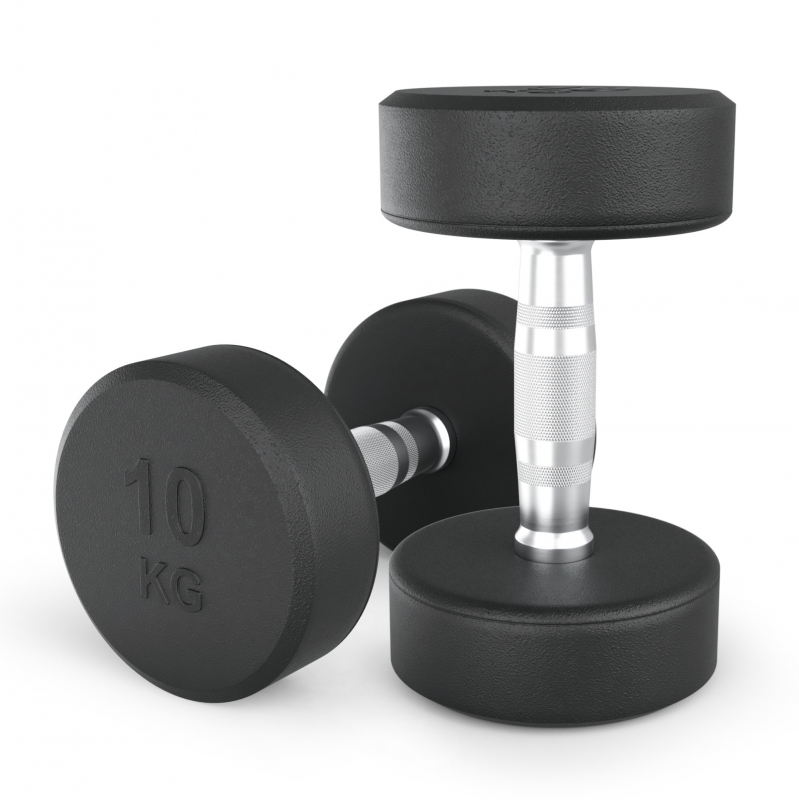 Гантель UNIX Fit PRO круглая обрезиненная 10 кг, 2 шт DBRND10PBKx2