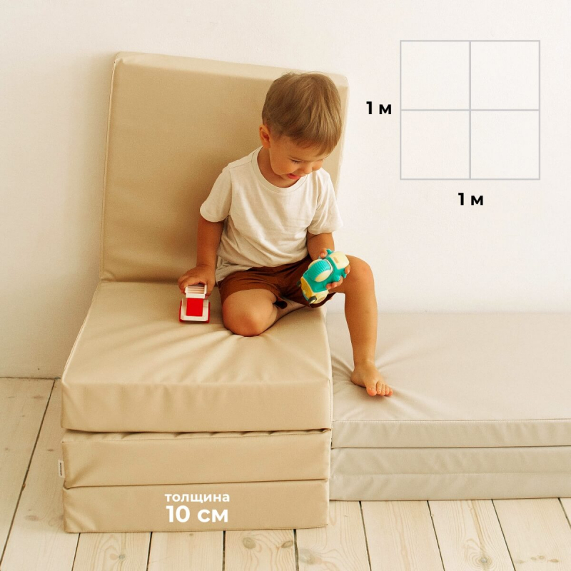 Мат (мягкий щит) Romana 1000*1000*100, в 4 сложения (желтый)