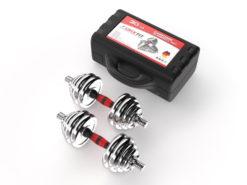 Набор гантелей UNIX Fit в кейсе 30 кг DBKITU30