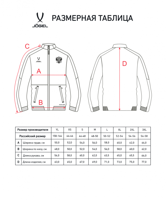 Куртка спортивная JÖGEL NATIONAL PerFormDRY Woven Jacket, темно-синий, размер XXL ЦБ-00003122