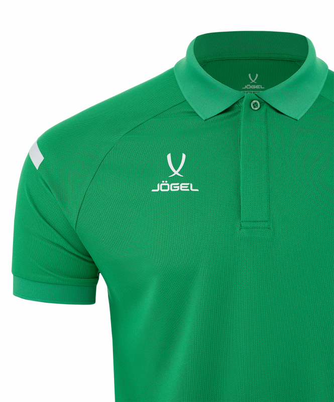 Поло CAMP 2 Poly Polo, зеленый/белый, размер XS, Jögel ЦБ-00004732