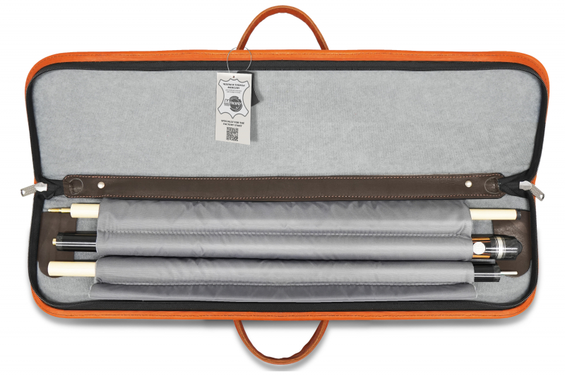 Чехол на 3-х составной кий Милан (коричнево-оранжевый)