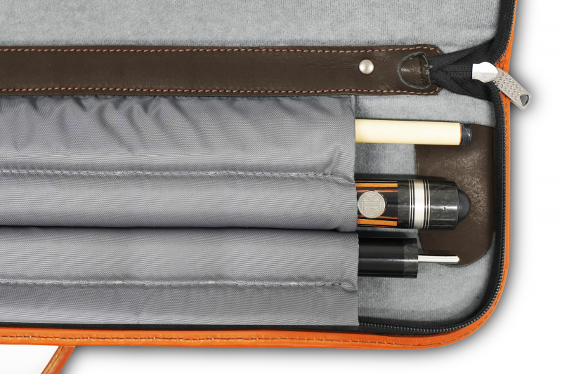 Чехол на 3-х составной кий Милан (коричнево-оранжевый)