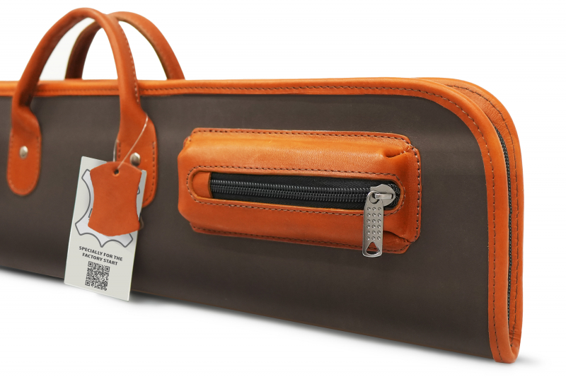 Чехол на 3-х составной кий Милан (коричнево-оранжевый)