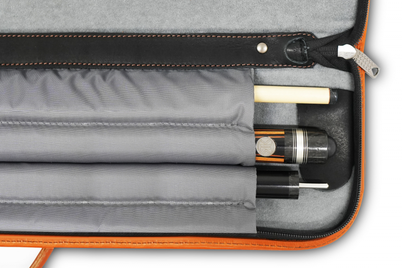 Чехол на 3-х составной кий Милан (коричнево-оранжевый)