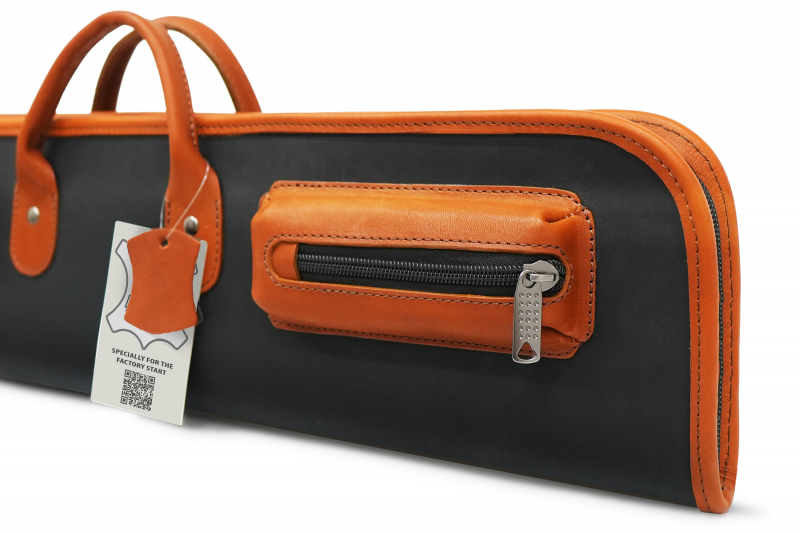 Чехол на 3-х составной кий Милан (коричнево-оранжевый)