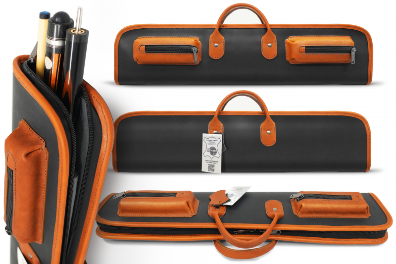 Чехол на 3-х составной кий Милан (коричнево-оранжевый)